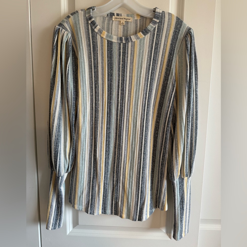 Chic Striped Long Sleeve Blouse
